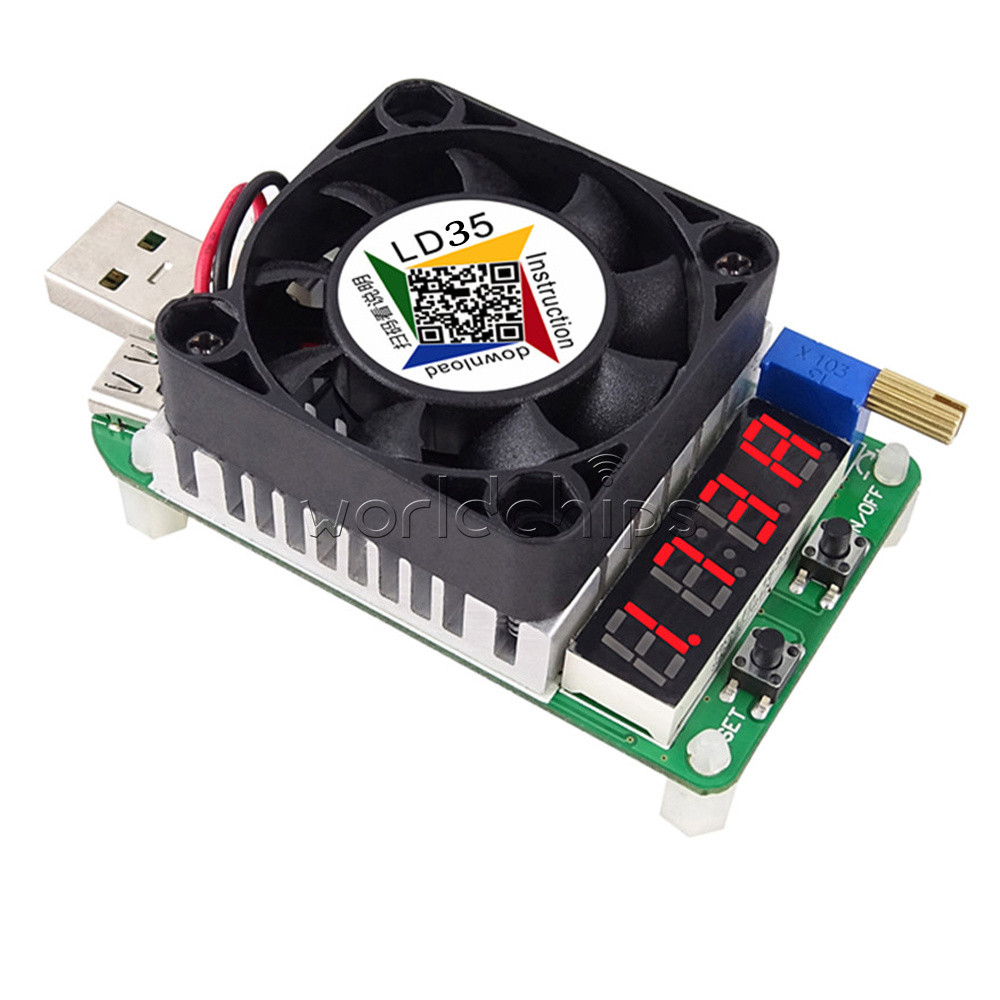 35W Electronic Load Resistor USB Interface Test Discharge Battery Tester LD25