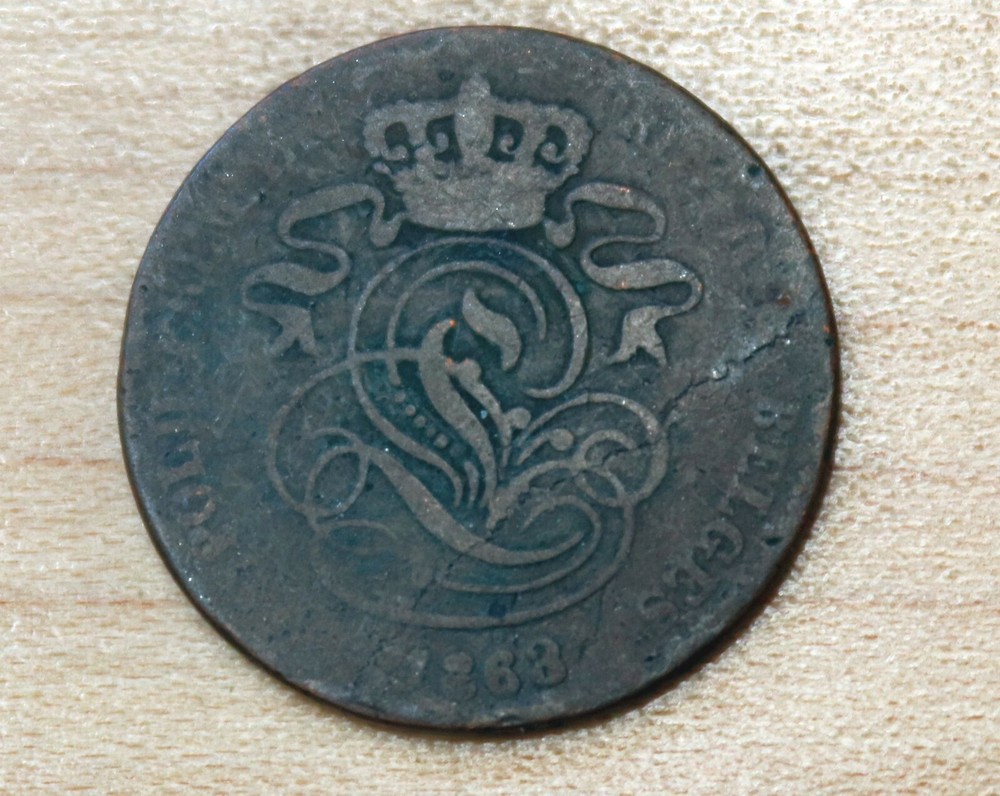 1863 Belgium 2 Centimes