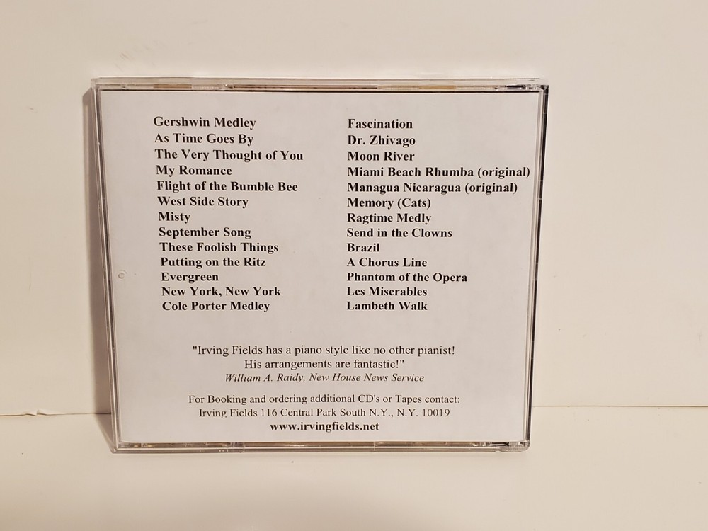 IRVING FIELDS EMPTY NO CD JEWEL CASE SIGNED AUTOGRAPH INSIDE PERSONALIZED