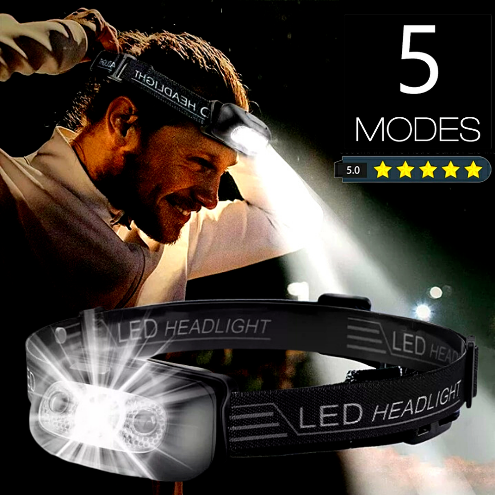 Lampara de Cabeza LED Impermeable USB Recargable Linterna para Correr - Multiuso