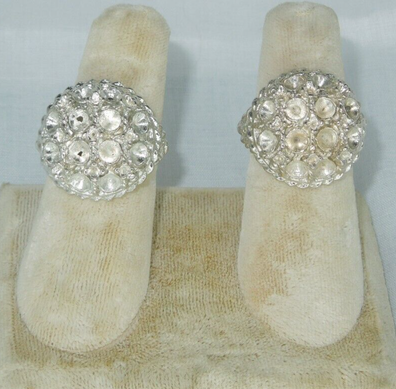 2 Ring Blanks Settings Cabochon Adjustable silver Plated Brass NEW 85V
