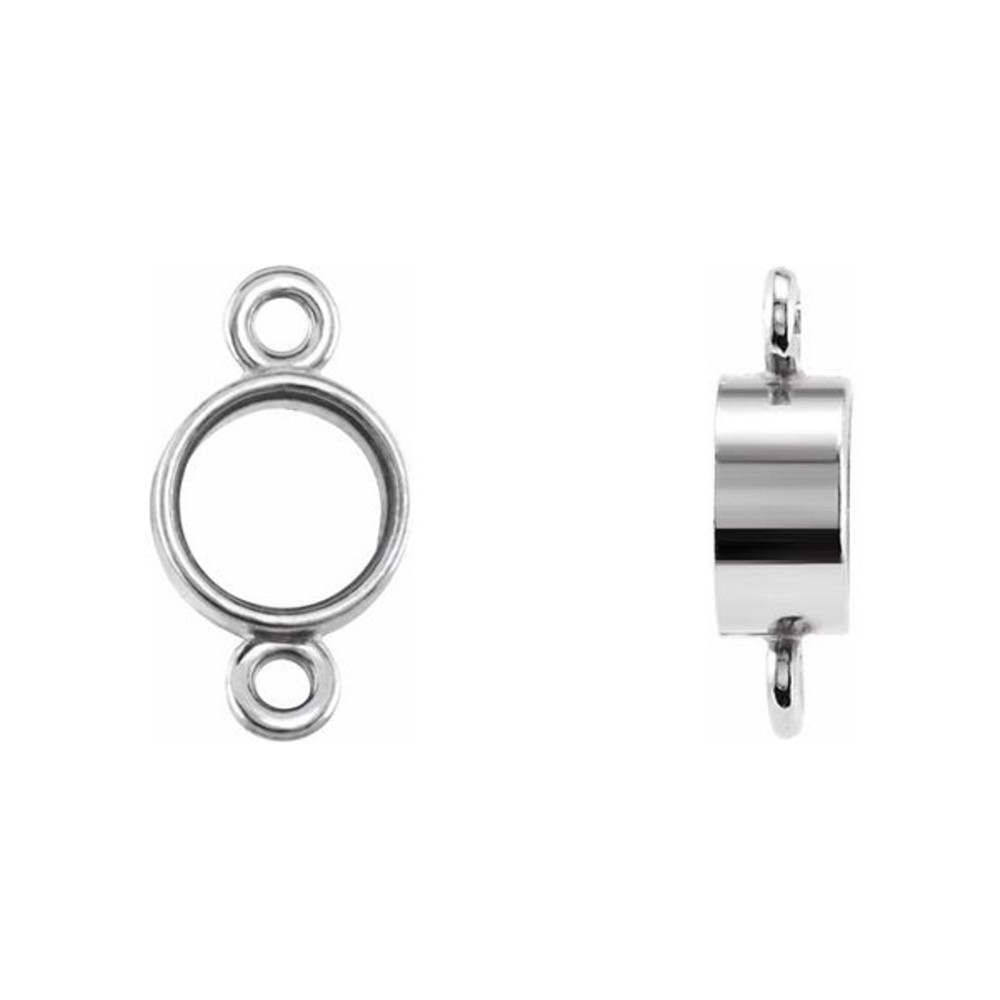 Silver Round Micro Bezel Set Link Connector Setting Unset Stone Mount 1.5-4mm
