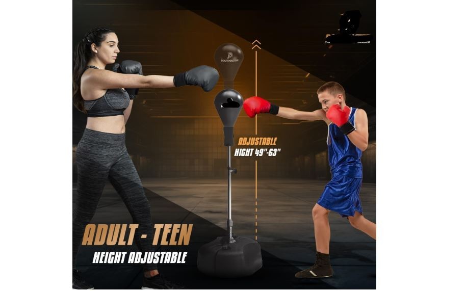 Punching Bag with Stand Height Adjustable Boxing Reflex Speed Bag Training