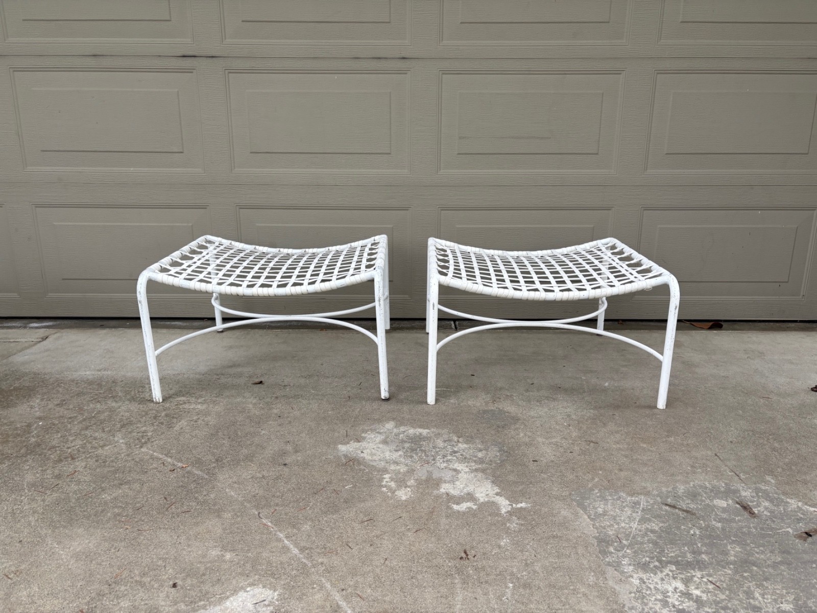 Pair Tadao Inouye Brown Jordan Kantan ottomans and lounge chair vintage MCM
