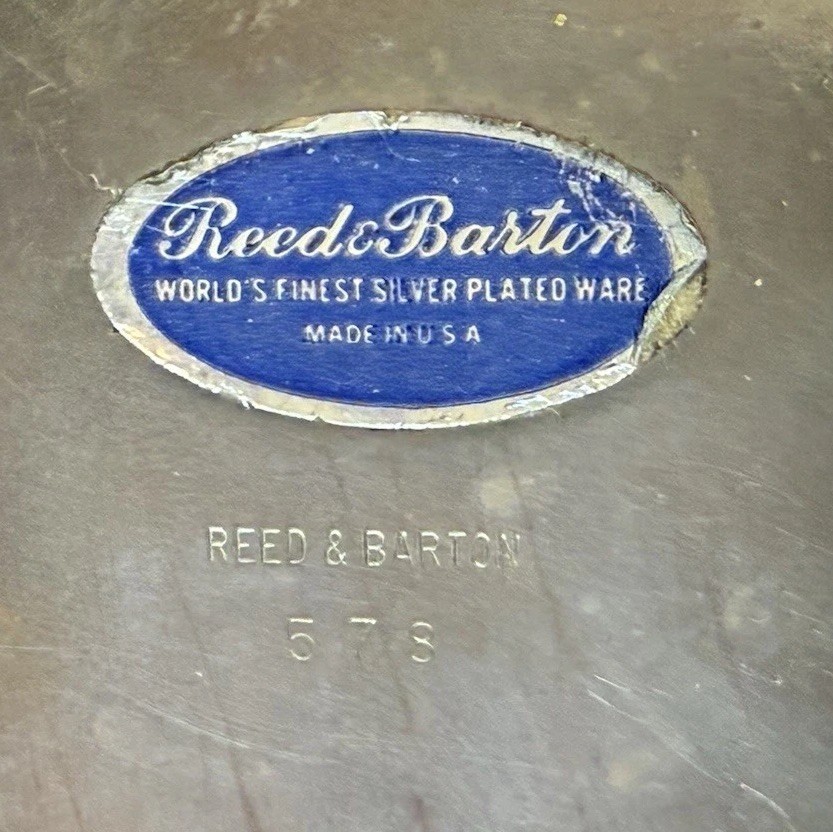 2 REED &BARTON 578 &579 Red Enamel Silverplate Nut Candy Dishes Bowls Octagonal