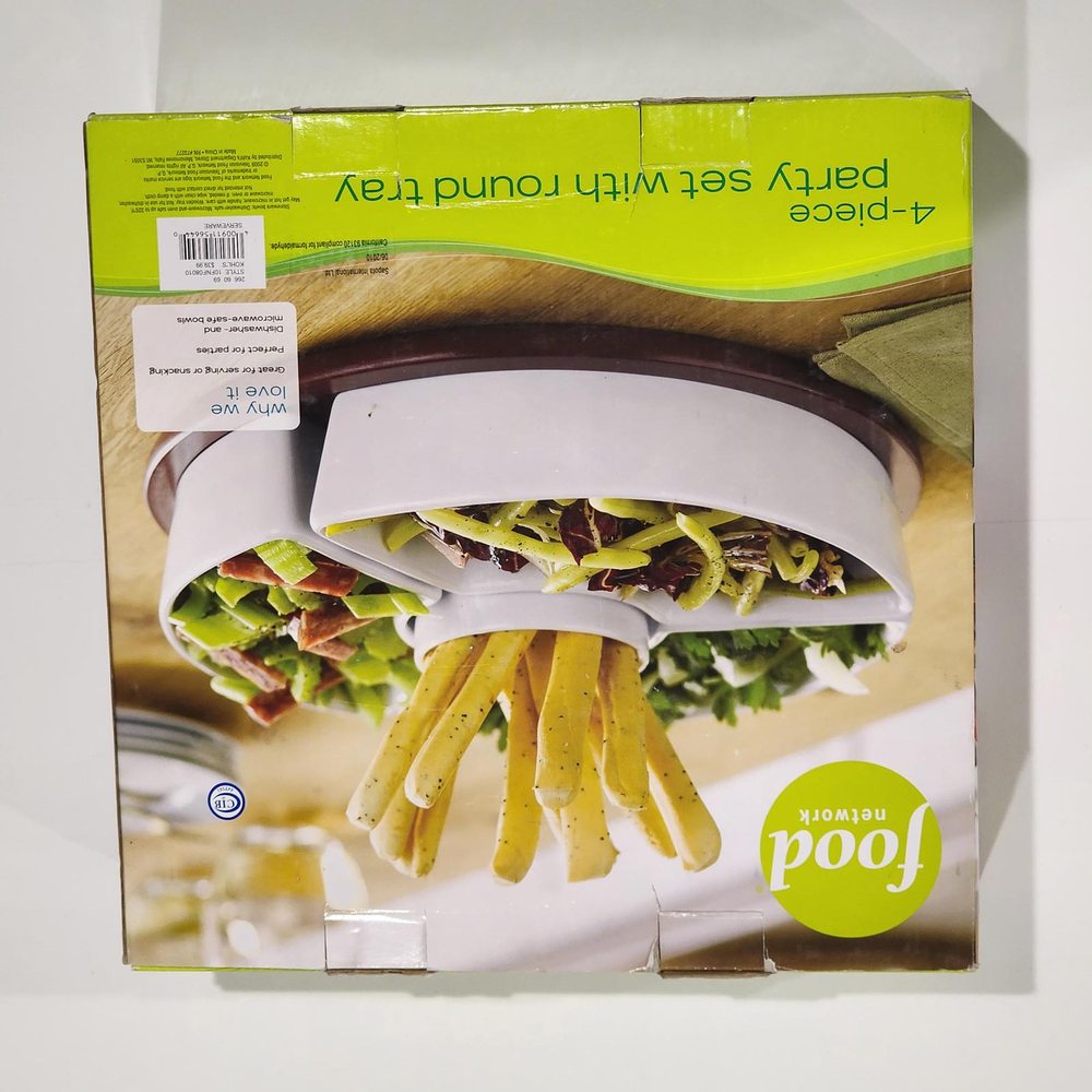 4 piece Party Set with round Tray