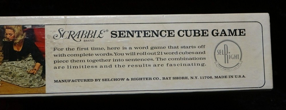 Vintage Scrabble Sentence Cube Game 1971 Word Fun
