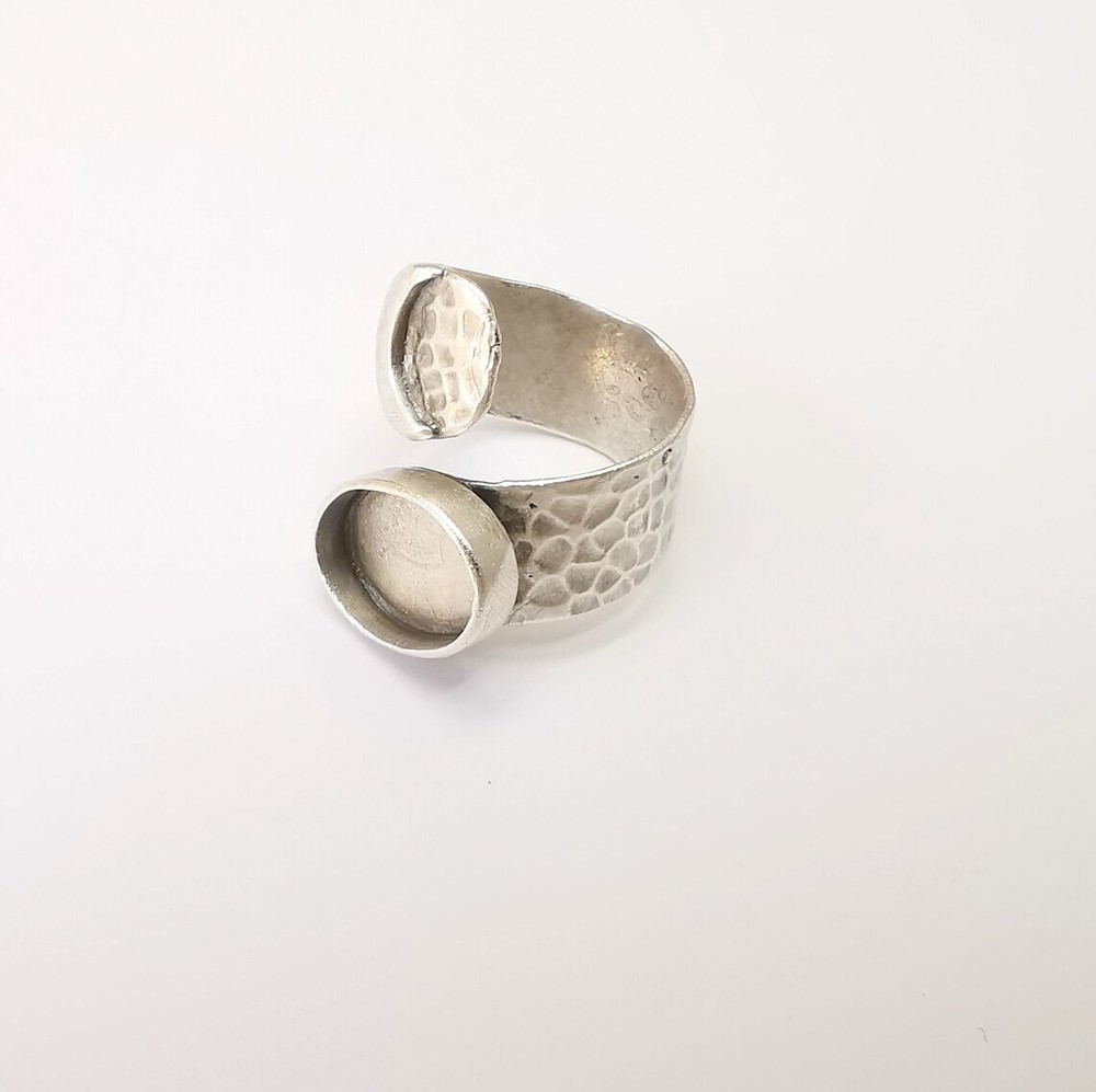Crescent Ring Setting Blank Cabochon Ring Mounting Adjustable Wrap Ring Base