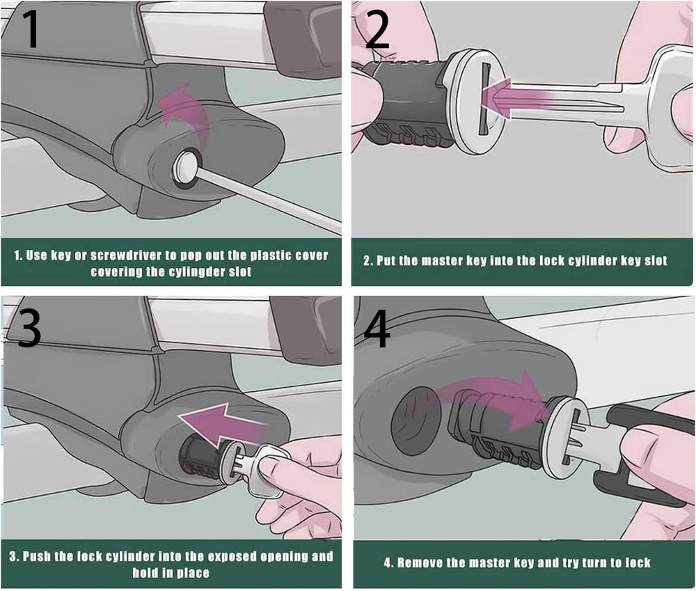 4 Pack Lock Cores Compatible with Thule One-Key System Lock Cylinders Key Cylind