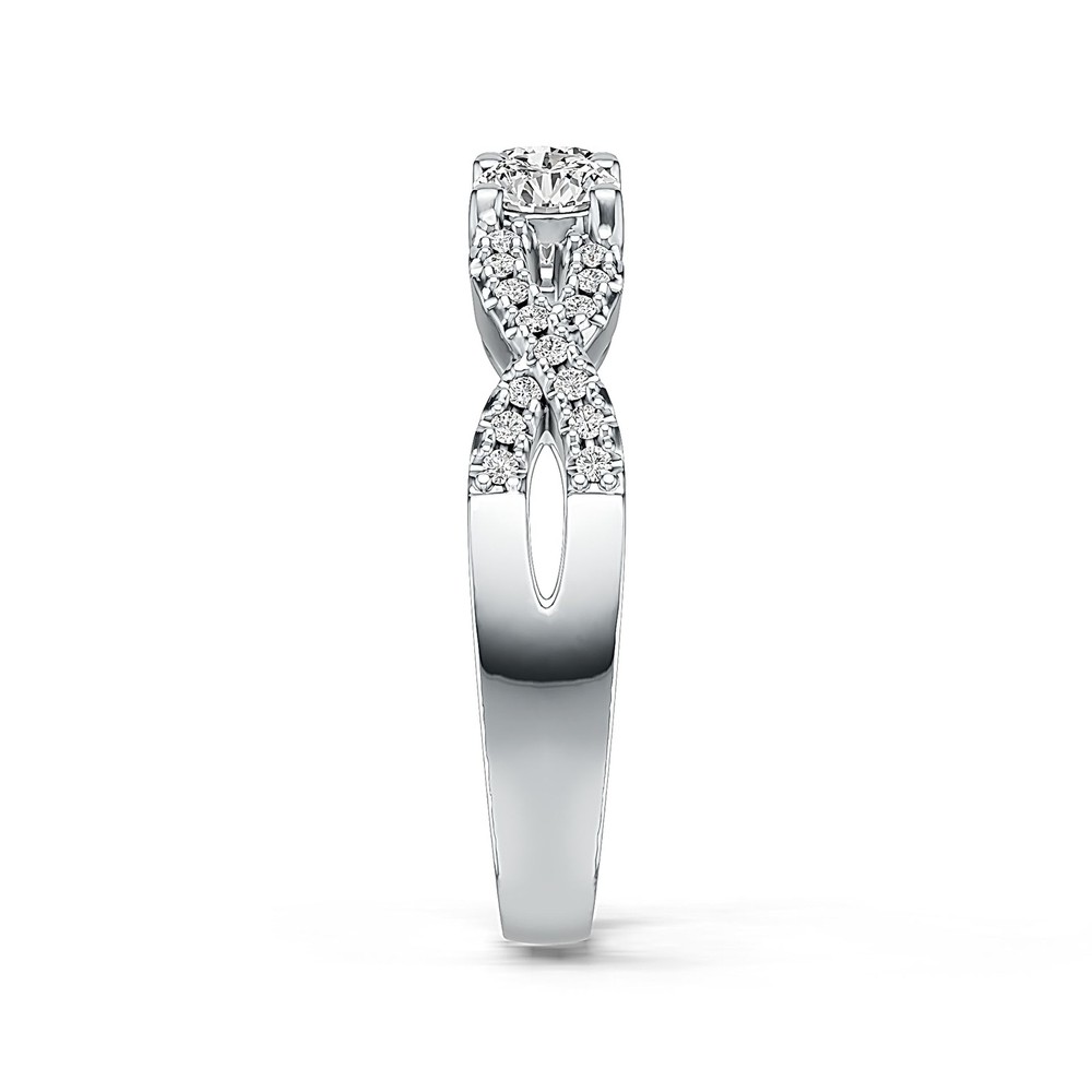Sterling Silver Semi Mount Ring Setting Round RD 4x4mm with White Topaz