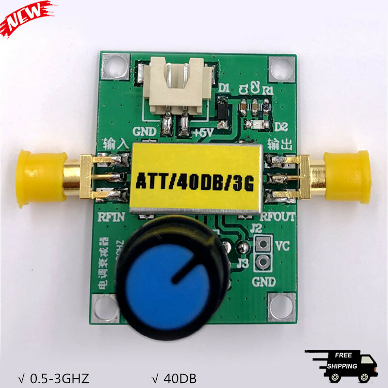 RF Attenuator Module 0.5-3GHZ Digital ESC Attenuator 40DB Dynamic Range 0-5V