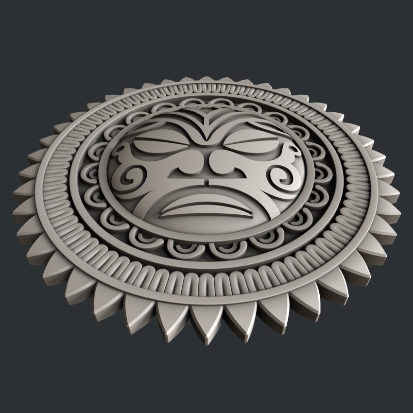 3d STL models for CNC, Artcam, Aspire, polynesia sun
