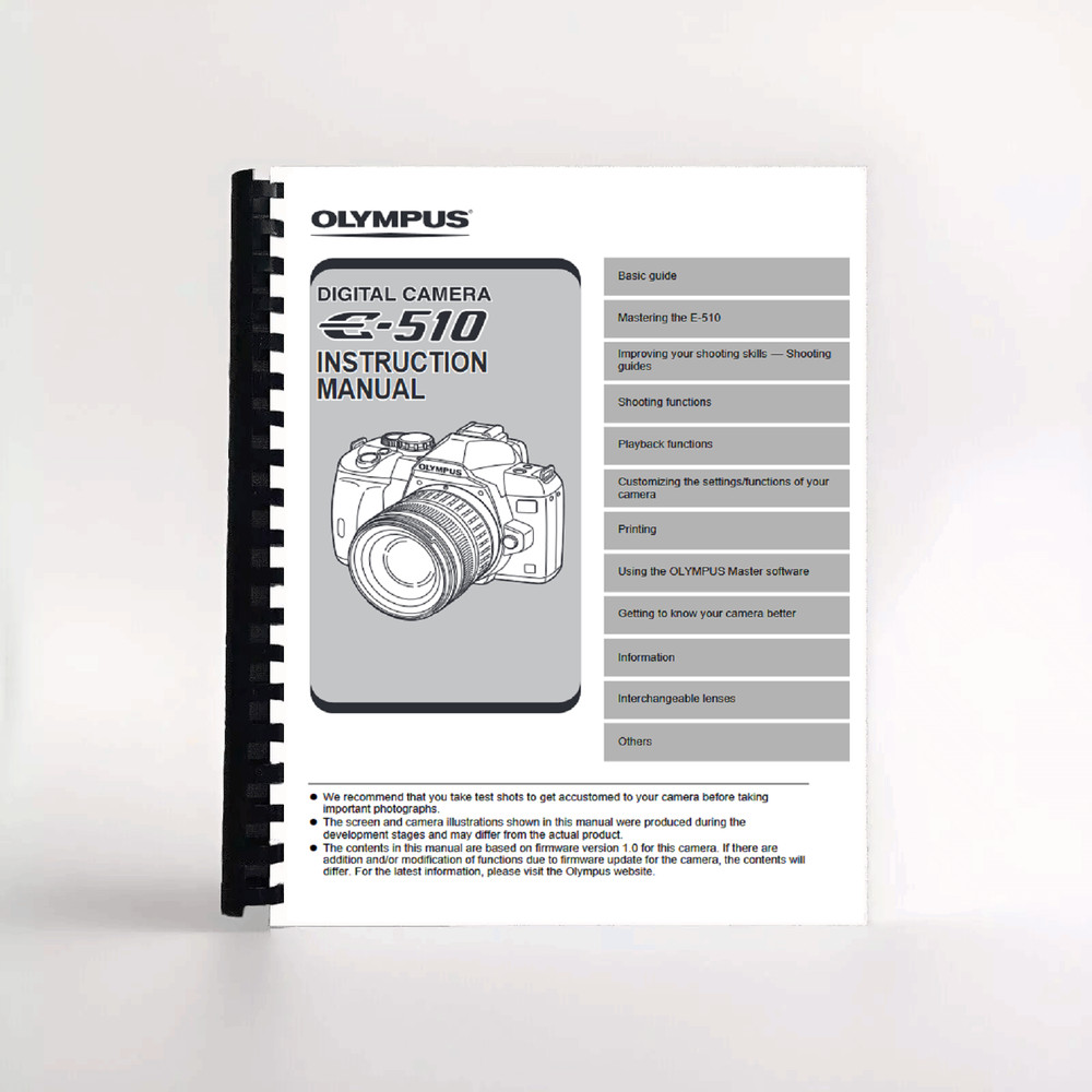 Olympus E-510 Mark Digital Camera INSTRUCTION MANUAL