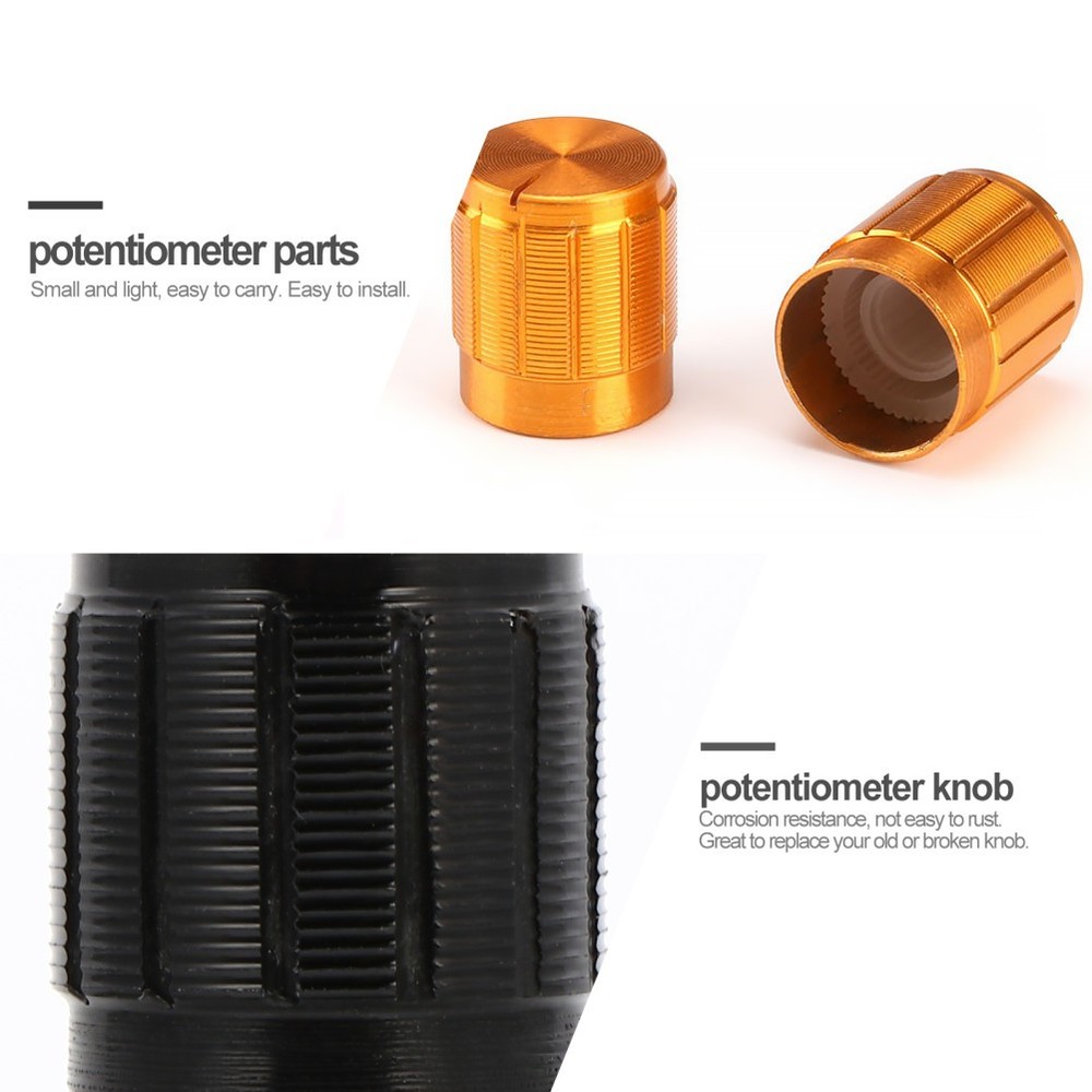 12 Pcs Audio Potentiometer Knobs Aluminum Alloy Rotary Sound Control Knobs