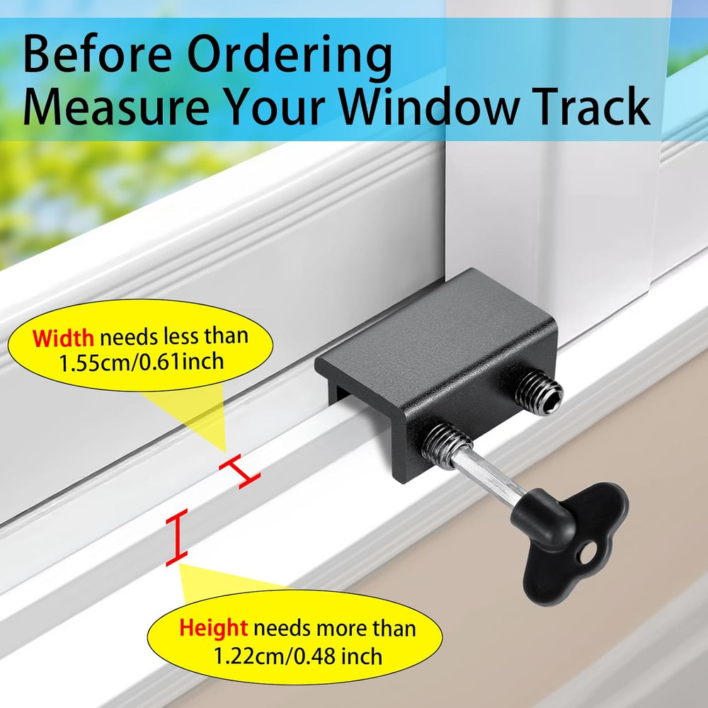 Window Locks,4 Pack Sliding Window Locks with Key for Vertical & Horizontal Slid
