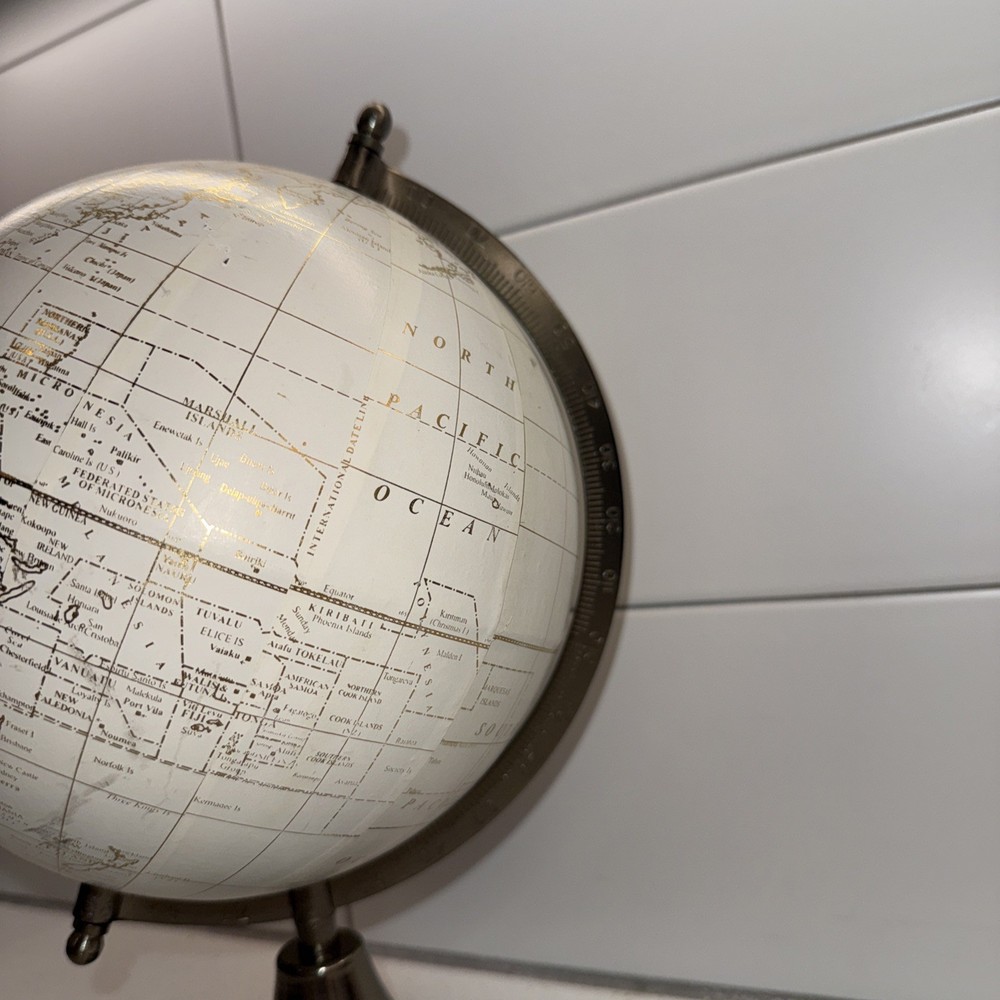 World Globe With Brass Stand