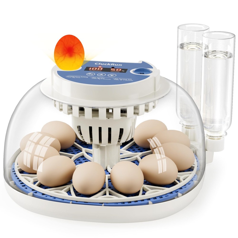 12 Egg Incubator Hatching Temperature Humidity Control Automatic Turning Candler
