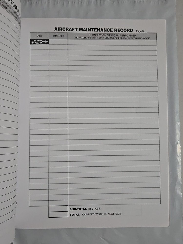 Aircraft Maintenance Records - Avionics Log Book