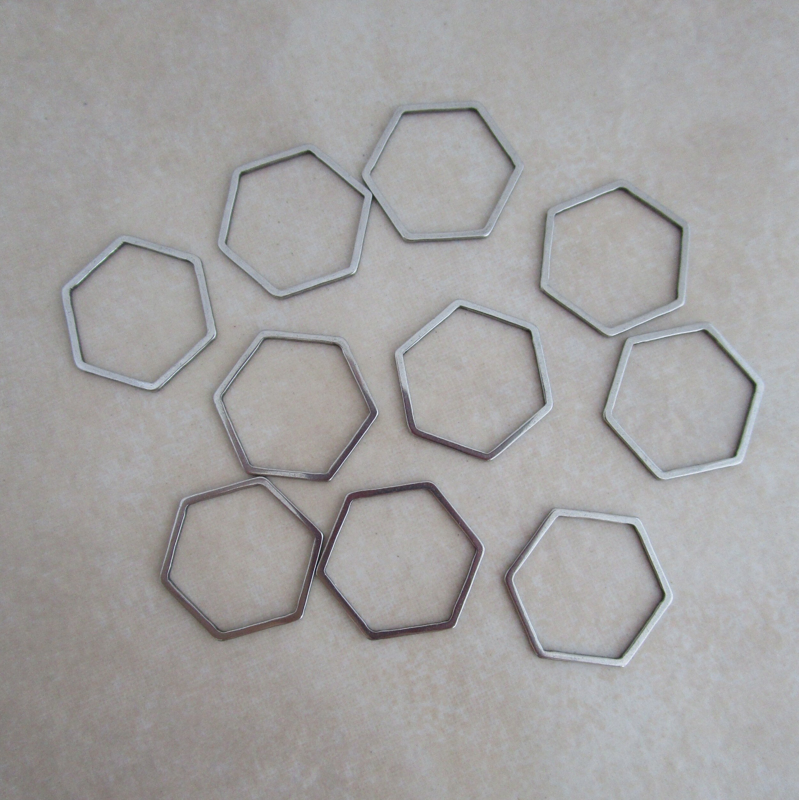 20 stainless steel 16mm geometric hexagon links connectors