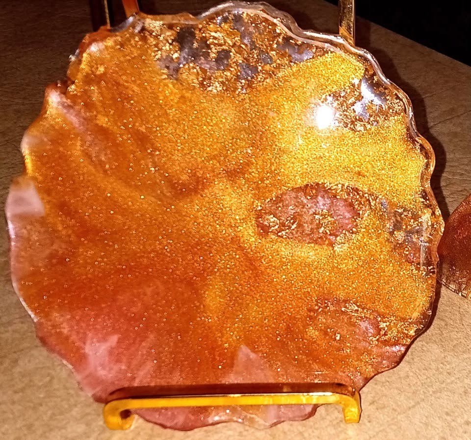 Large Geode Style Hostess Serving Tray Set