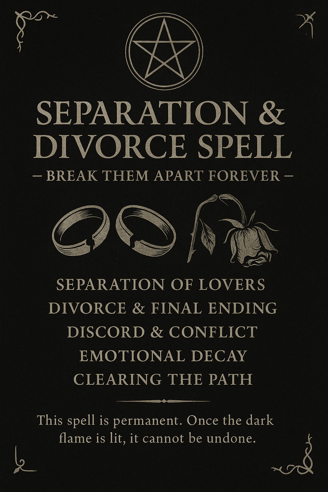 Separation & Divorce Spell – Break Them Apart Forever