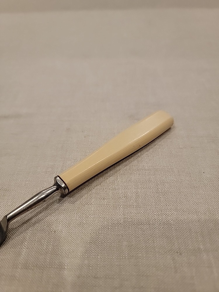 Vintage 8” Bakelite Meat Fork Butterscotch Handle