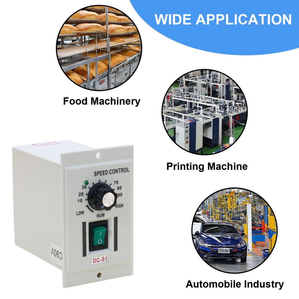 AC 110V Knob Motor Speed Controller DC 0-90V Variable Adjustable Speed New p7