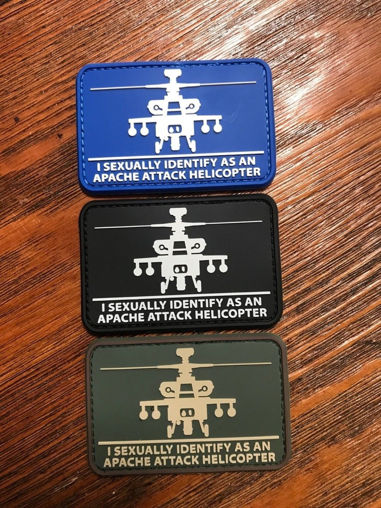 HeliSexual "I Sexually Identify As An Apache Attack Helicopter" Morale Patch
