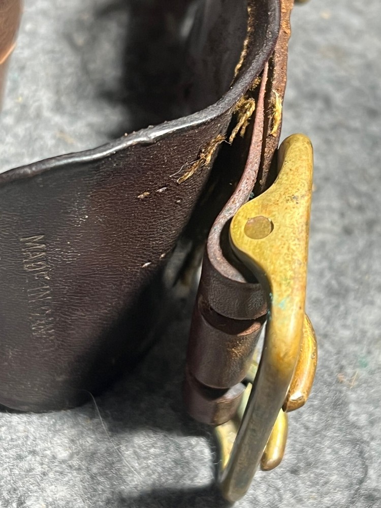 WWII Canadian Sam Browne Leather Service Belt with Sheath