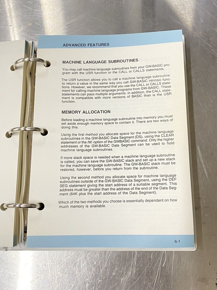 Olivetti MS GW-basic Interpreter Under MS-DOS - Users Guide / Manual
