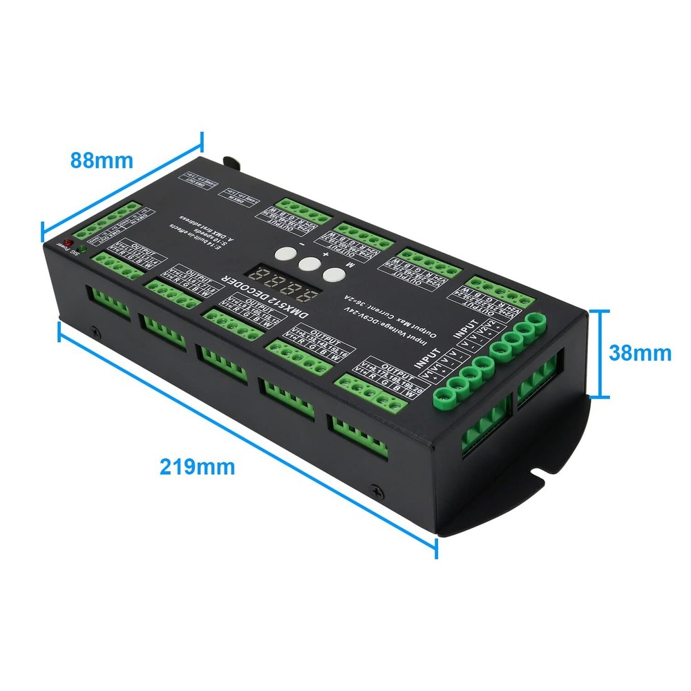 DMX 512 LED Decoder Controller for RGB Tape Strip Light Dimmer Driver (36 Cha...