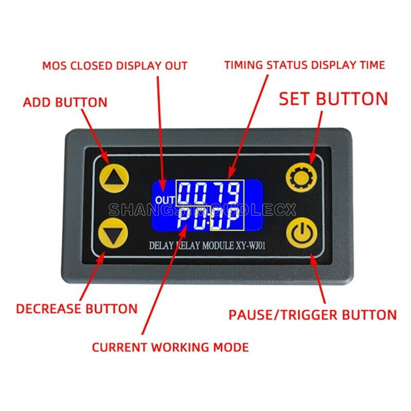 Multi-Function Trigger Delay Cycle Timing MOS Tube Control 5V 12V 24V UART