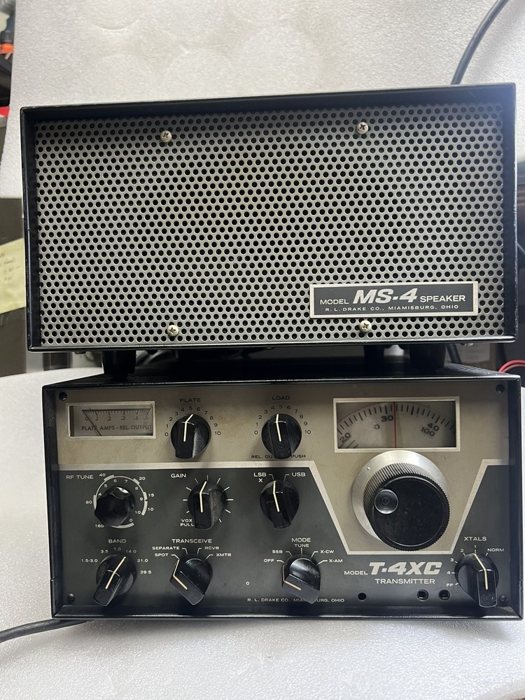 Drake T-4XC Ham Amateur Base Radio Transceiver w/ Power Supply  & MS-4 Speaker