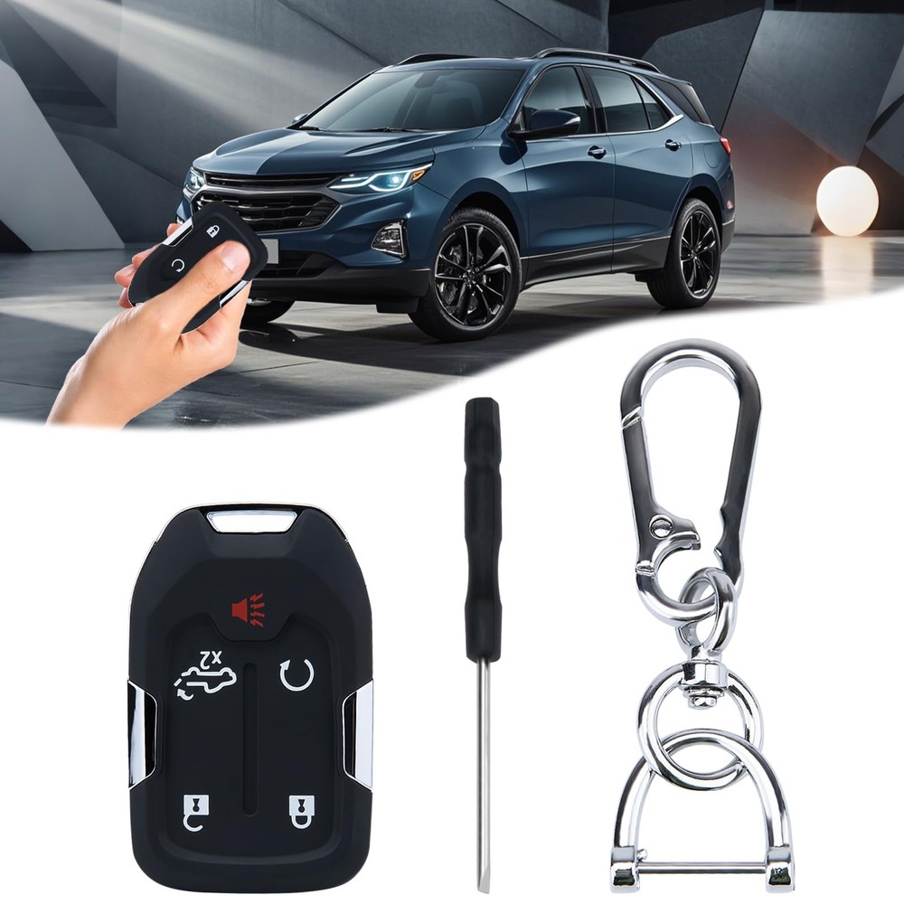 Key Fob Shell, 5 Button Remote Key Case Cover Suitable for Chevy Silverado