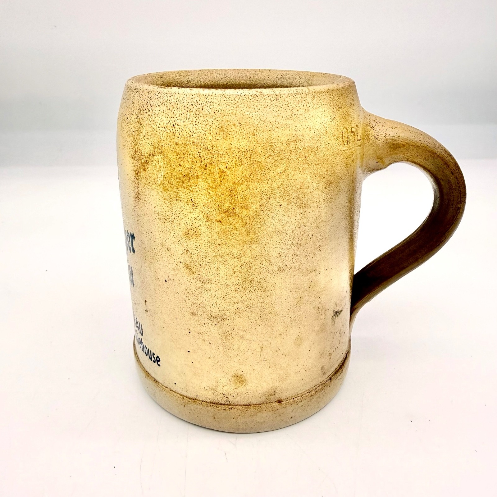 Würzburger Hofbräu Arnold's Hofbrau Beer Stein Mug Stoneware Beige Blue 0.5L