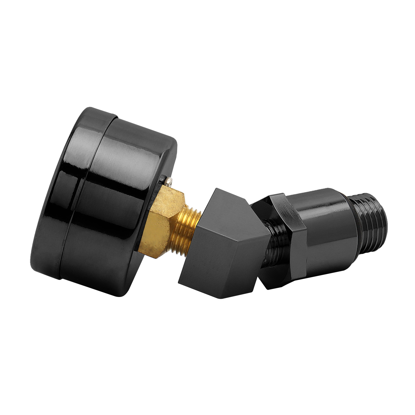 For Harley Big Twin EVO Engine 0-60 Psi Oil Pressure Filled Gauge Adapter Black