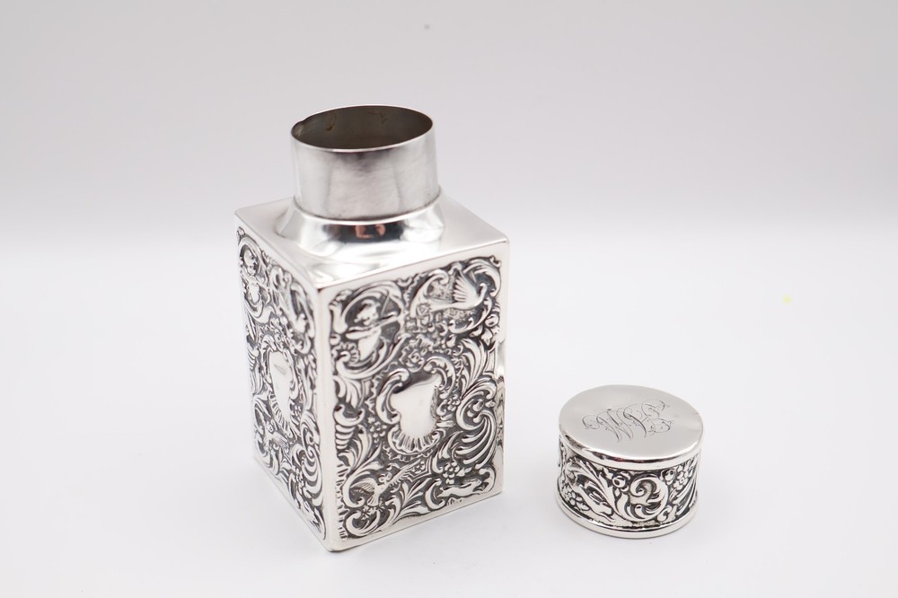 Antique Solid Silver Tea Caddy Hallmarked London 1901