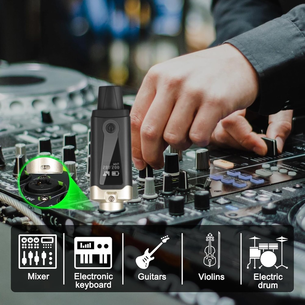 AirSync UHF Wireless XLR Microphone Adapter by CODA Music Tech