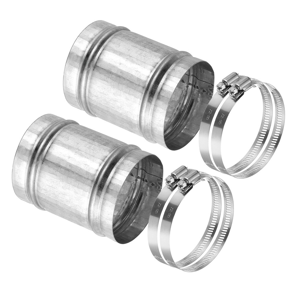 80mm/3" Duct Connector, Galvanized Steel Duct Coupling, 2Set 4" Long