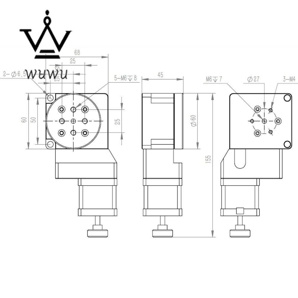 360° Turntable Motorised Rotating Stage 60mm Diameter Precision Index Table