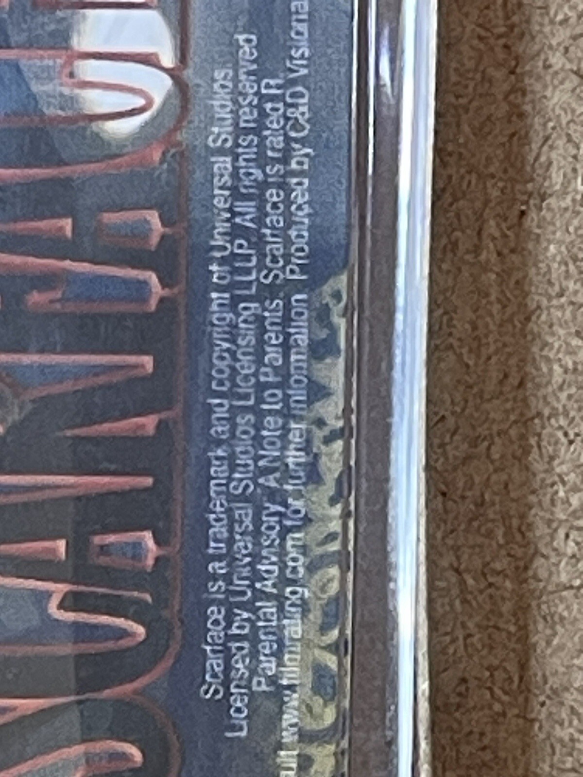 Scarface Movie Logo Acrylic Keychain : New, Vintage, Licensed.