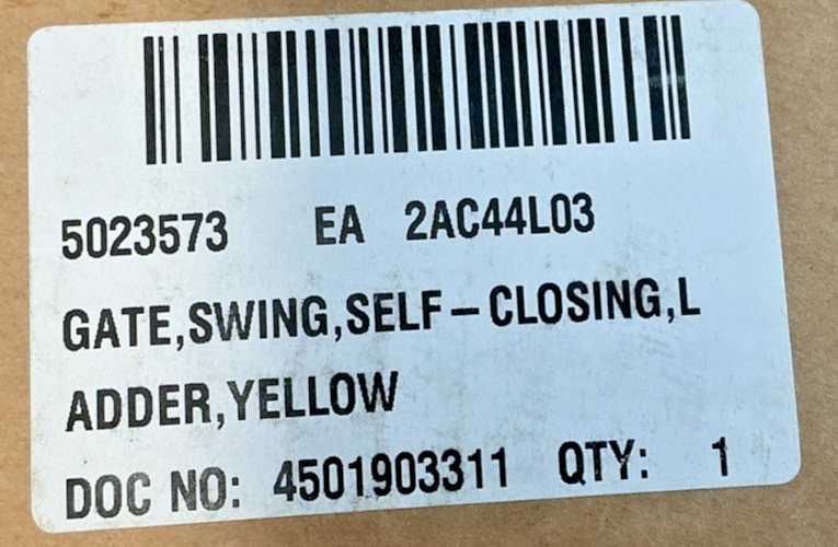 PS Industries Self Closing Ladder Safety Gate - LSG-18 in Safety Yellow - NEW