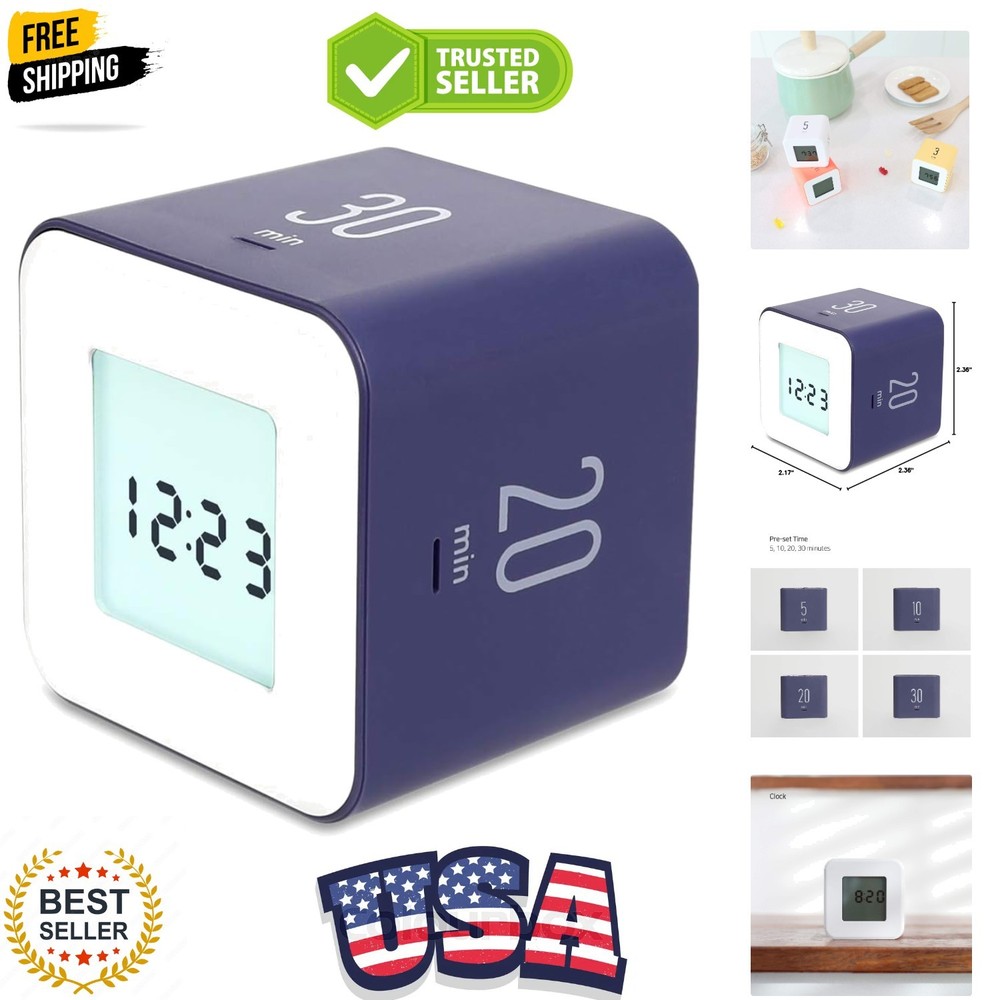 Multi Cube Timer/Rotating Flip Clock Timer Violet, Simple Operation, Digital ...