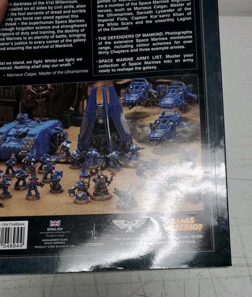 Warhammer 40k Codex: Space Marines (2008 Games Workshop, Softcover) Pre-Owned