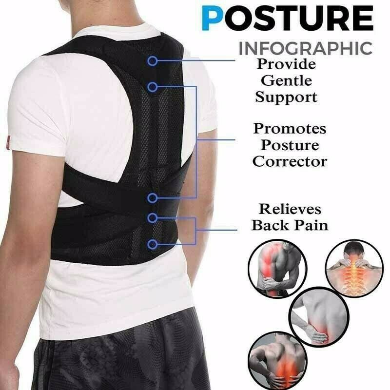 Corrector Brace Back Posture Corrector Women Men Support Adjustable Belt.