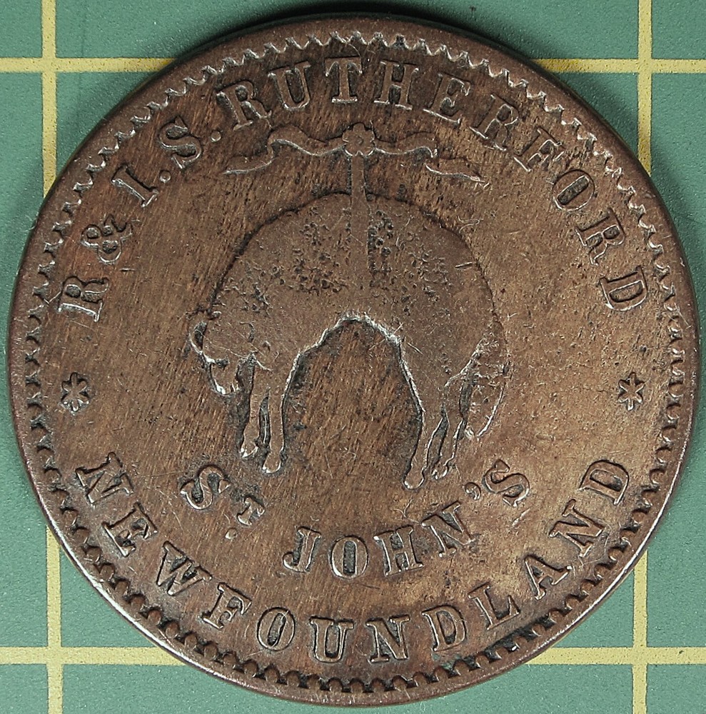1841 Newfoundland Rutherford token NF-1B3