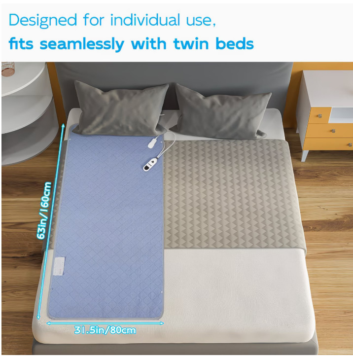 63"x31" Extra Large Heating Pad 9 Heat 4 Timer Fast Warm Machine Washable