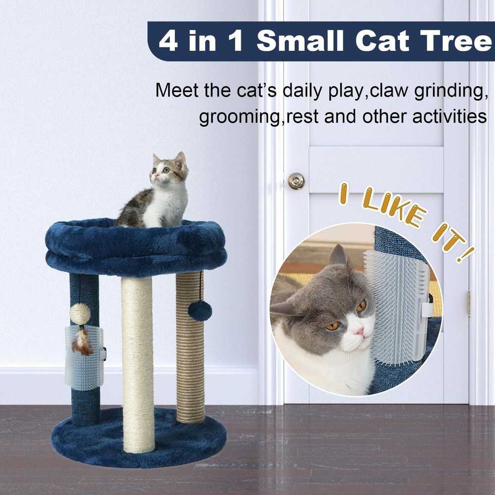 MECOOL Cat Scratching Post Tree with Tower Soft Bed.Natural Quality Sisal Car...