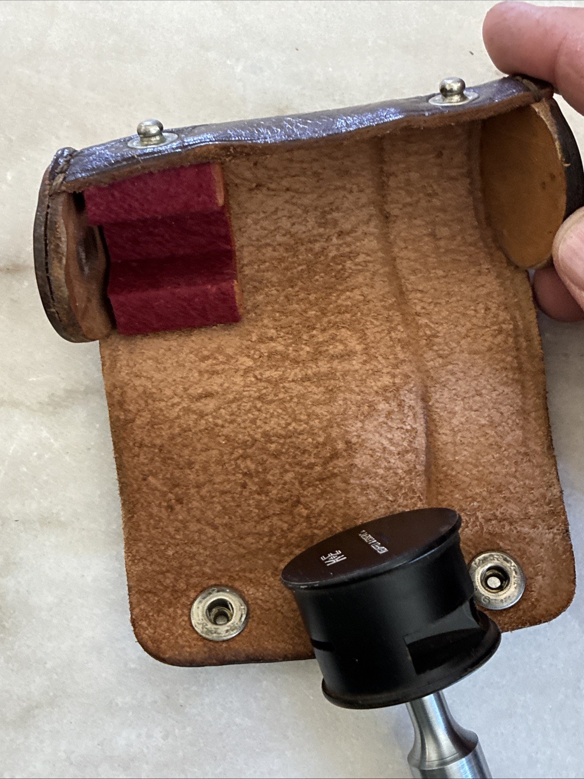 Antique Keuffel & Esser (K&E) Double Right Angle Prism W/ Leather Case USED Cond