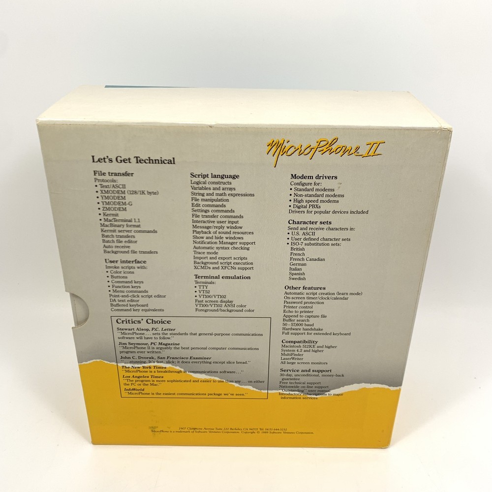 Vintage Macintosh Microphone II Version 4 Software Kit / Three 3.5" Disk